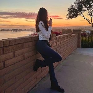 High Waisted Grey flare yoga pants